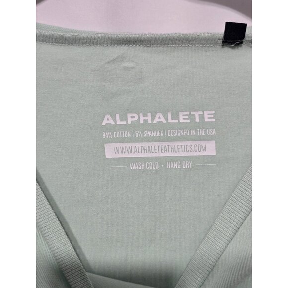 Alphalete Cropped Signature Logo Tee Green Size Large - Picture 3 of 5